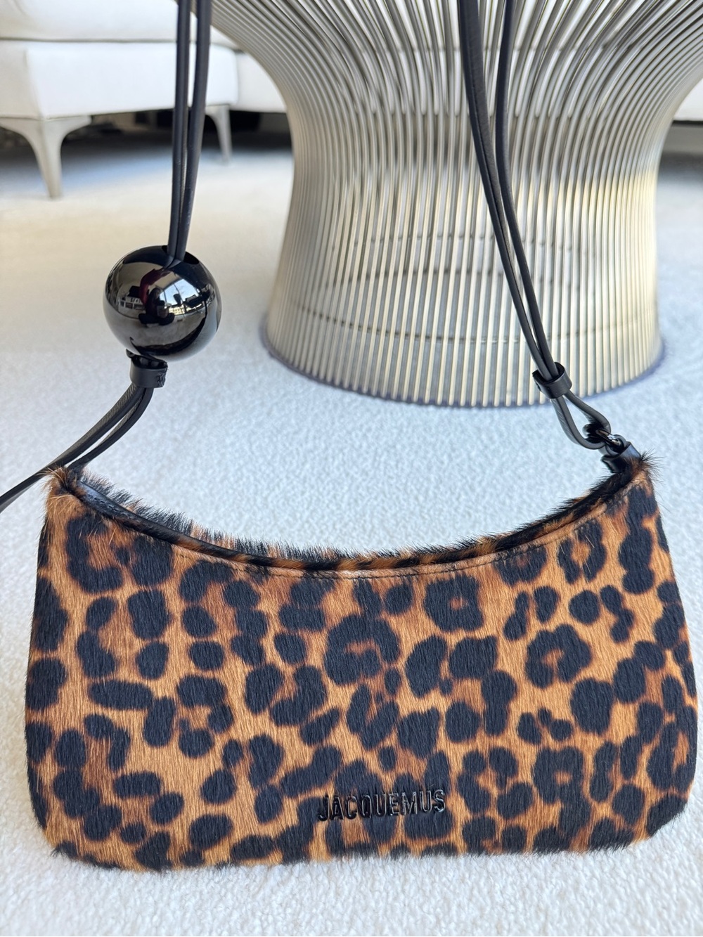 Jaquemus Le Bisou Perle Leopard Shoulder Bag - Picture 3 of 7